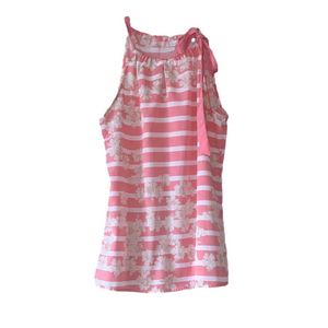 New York & Company pink and White Floral tunic tank top y2k